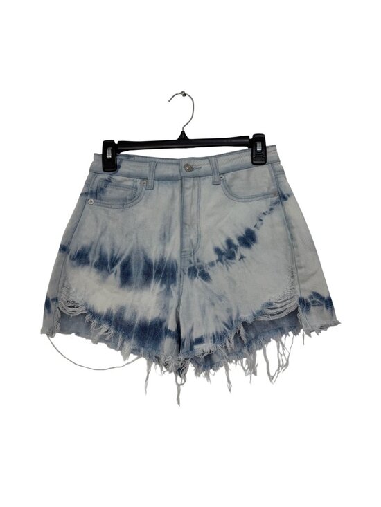 American Eagle Pants - American Eagle Womens Highest Rise Tie-Dye Mom Shorts Size 2 Distressed Raw Hem